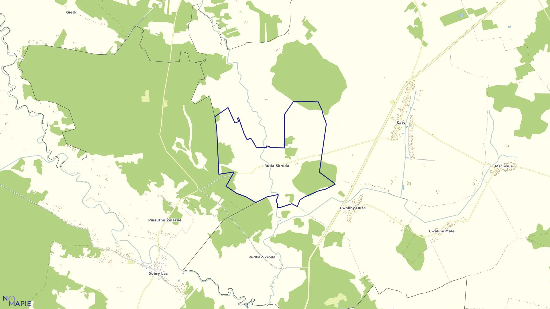 Mapa obrębu Ruda - Skroda w gminie Mały Płock